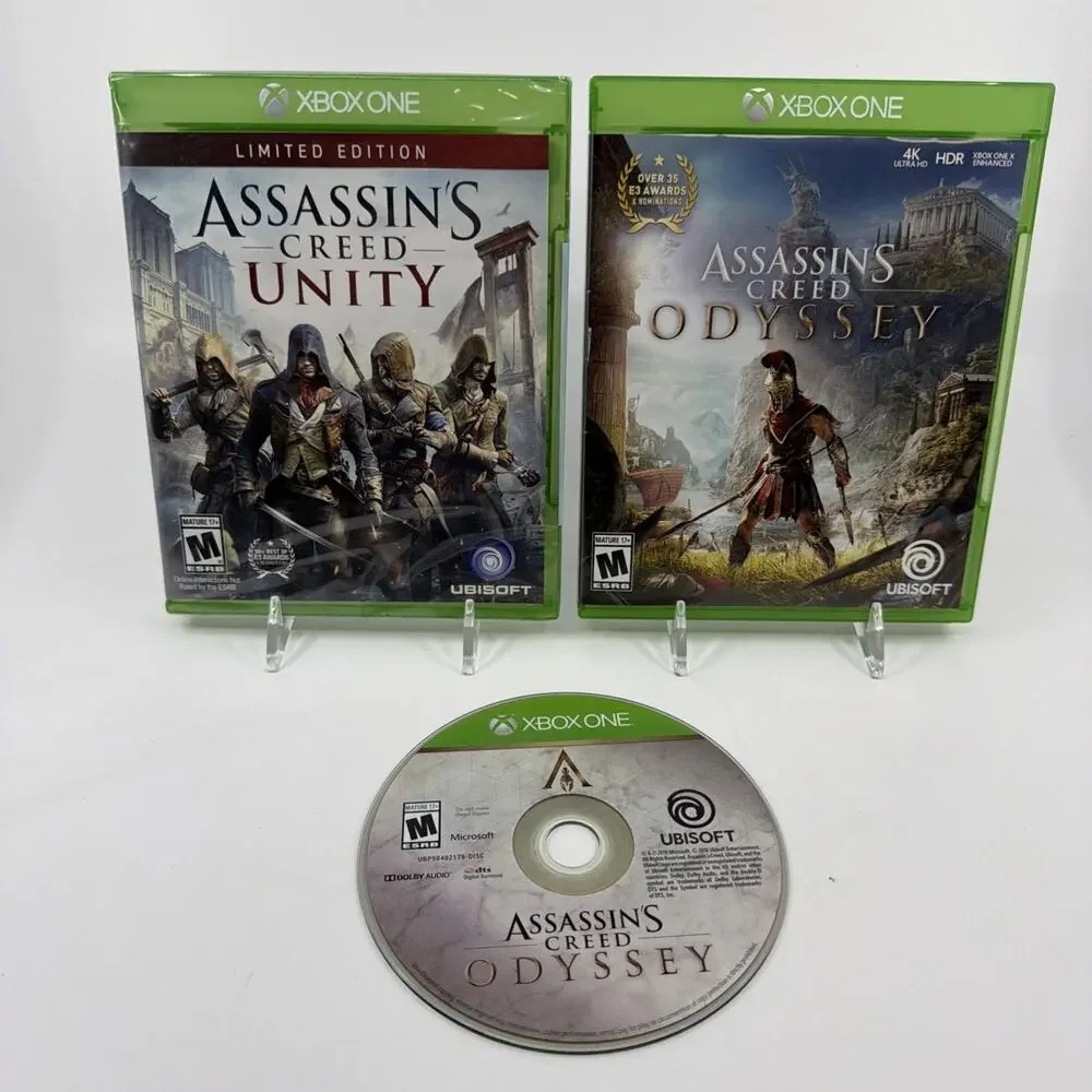 Xbox One Assassin's Creed Game Lot Odyssey CIB & Unity New Sealed Ubisoft